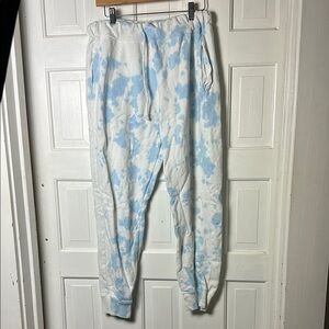Roller Rabbit  Blue Monkey Tie Dye White and Blue Sweatpants Size Medium